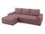Угловой диван-кровать Kudde (левый) светло-розовый