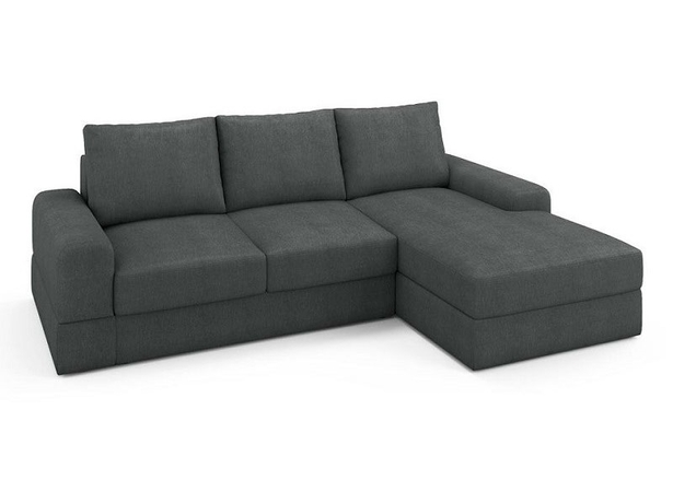 Угловой диван-кровать Kudde (правый) темно-серый