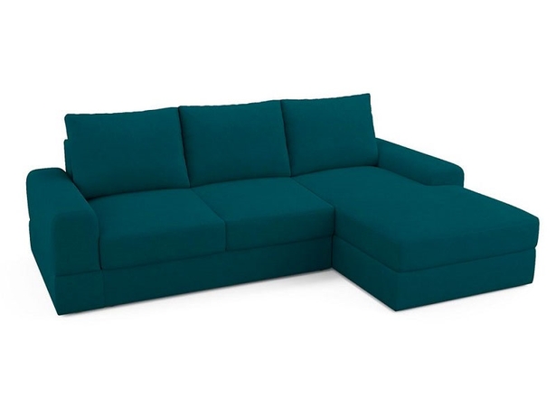 Угловой диван-кровать Kudde (правый) сине-зеленый
