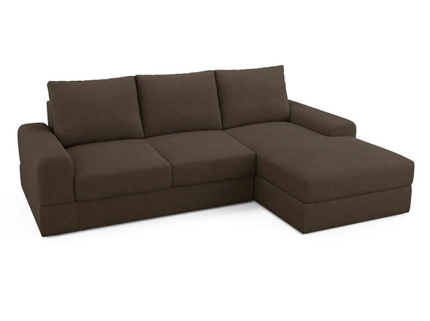 Угловой диван-кровать Kudde (правый) коричневый