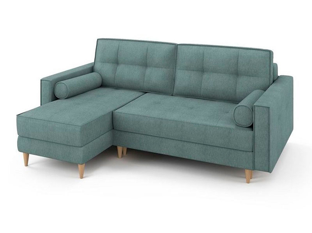 Угловой диван-кровать Flott (левый) светло-голубой