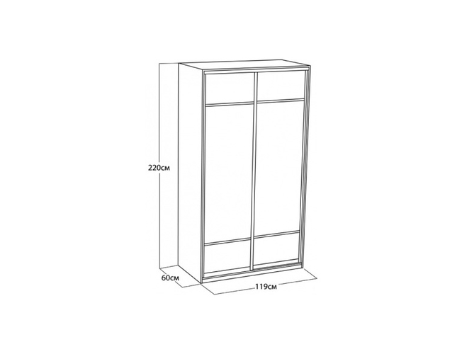 Шкаф 2-х дверный Como/Veda с зеркалами