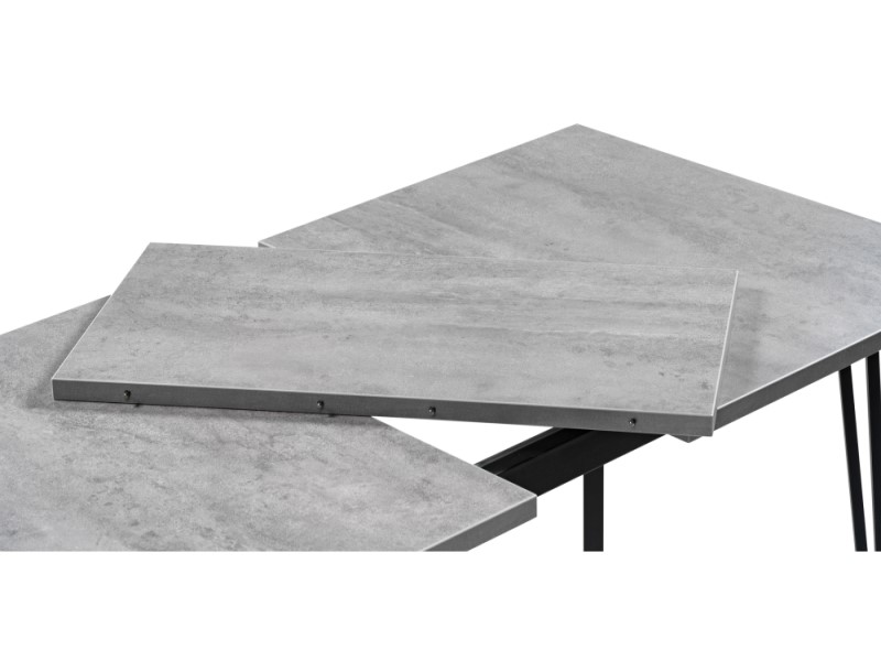 Стол раскладной Денвер Лофт бетон/черный матовый (Арт.506944)
